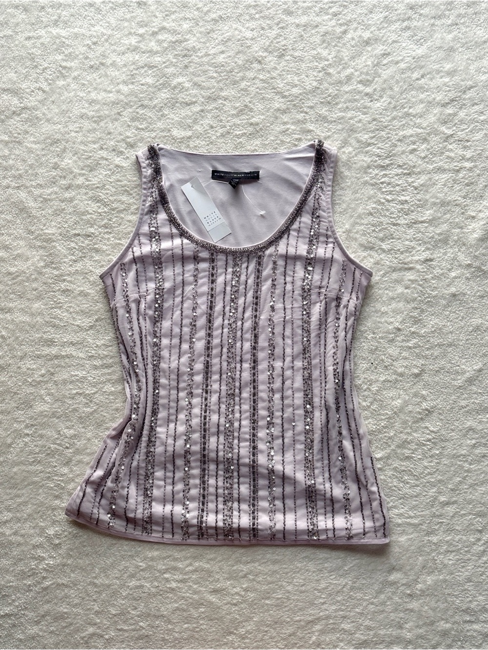 WHBM Lilac Beaded Tank Top
